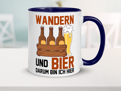 Wandern und Bier darum bin ich hier | Bierkasten lustiger Spruch Geschenk Humor