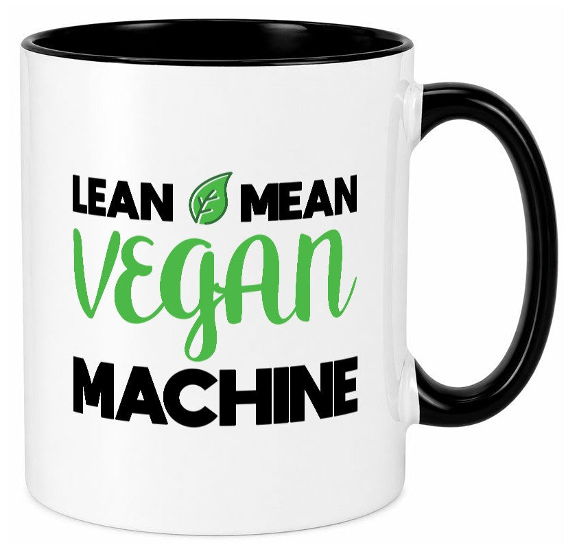 Lean Mean Vegan Maschien | Vegetarier lustiger Spruch Geschenk Humor Tasse