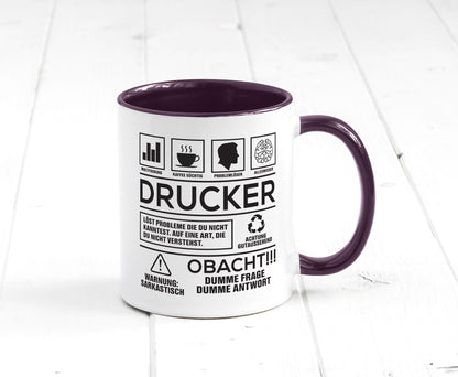 Achtung Probleme Drucker | Druckerei Print Medien Humor Geschenkidee Tasse