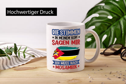 Mosambik | Urlaub Stimmen in meinem Kopf Traumland Humor Geschenkidee Tasse