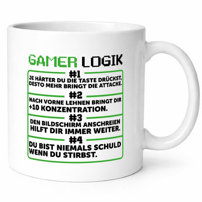 Gamer Logik | Zocker Spruch Gaming Humor lustig Geschenkidee Tasse