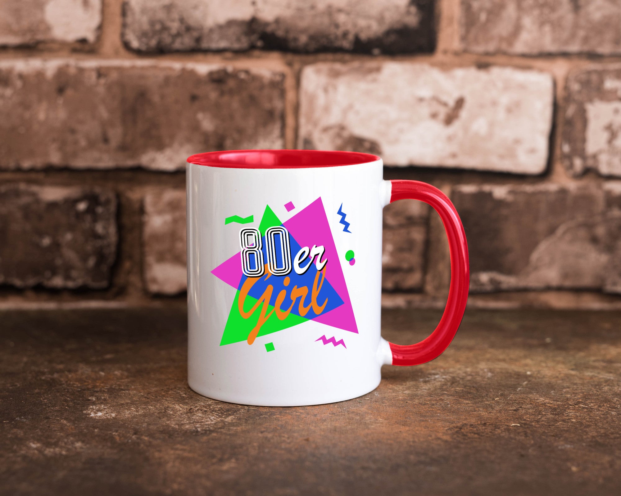 80er Girl - Jahre bunt + verrückt retro Humor Geschenkidee Tasse