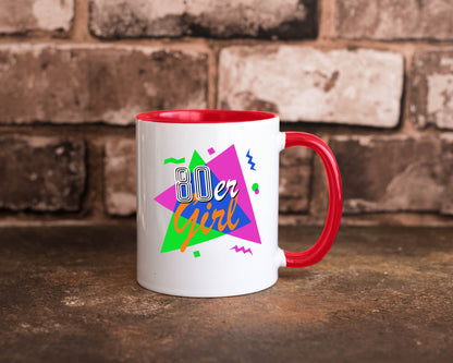 80er Girl - Jahre bunt + verrückt retro Humor Geschenkidee Tasse