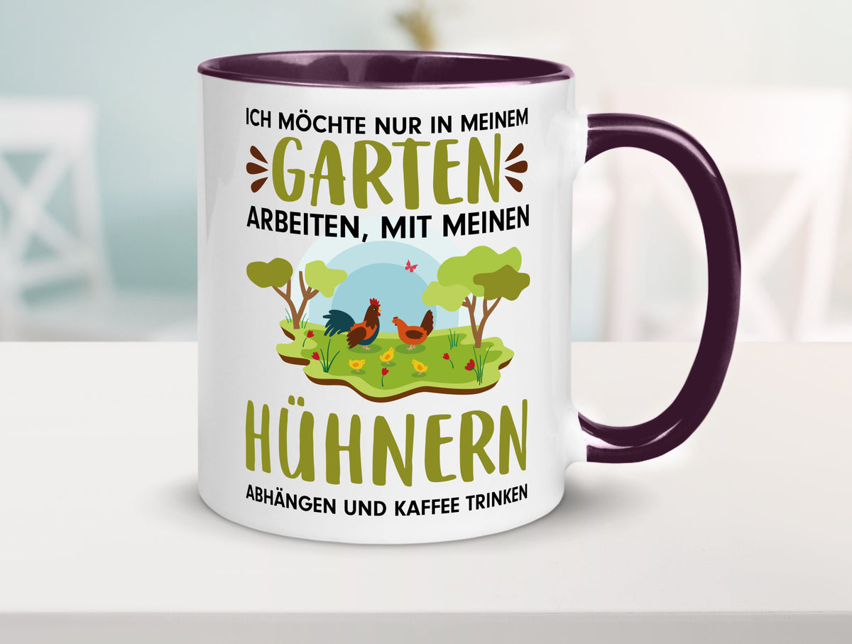 Garten Hühner | Gartenarbeit Tasse Bauernhof Spruch lustiger Geschenk Arbeit
