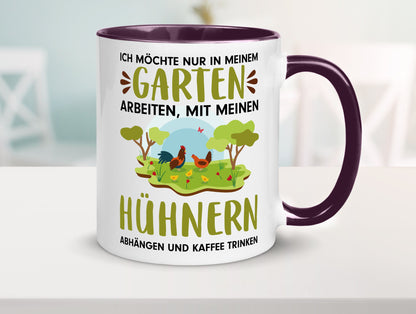 Garten Hühner | Gartenarbeit Tasse Bauernhof Spruch lustiger Geschenk Arbeit