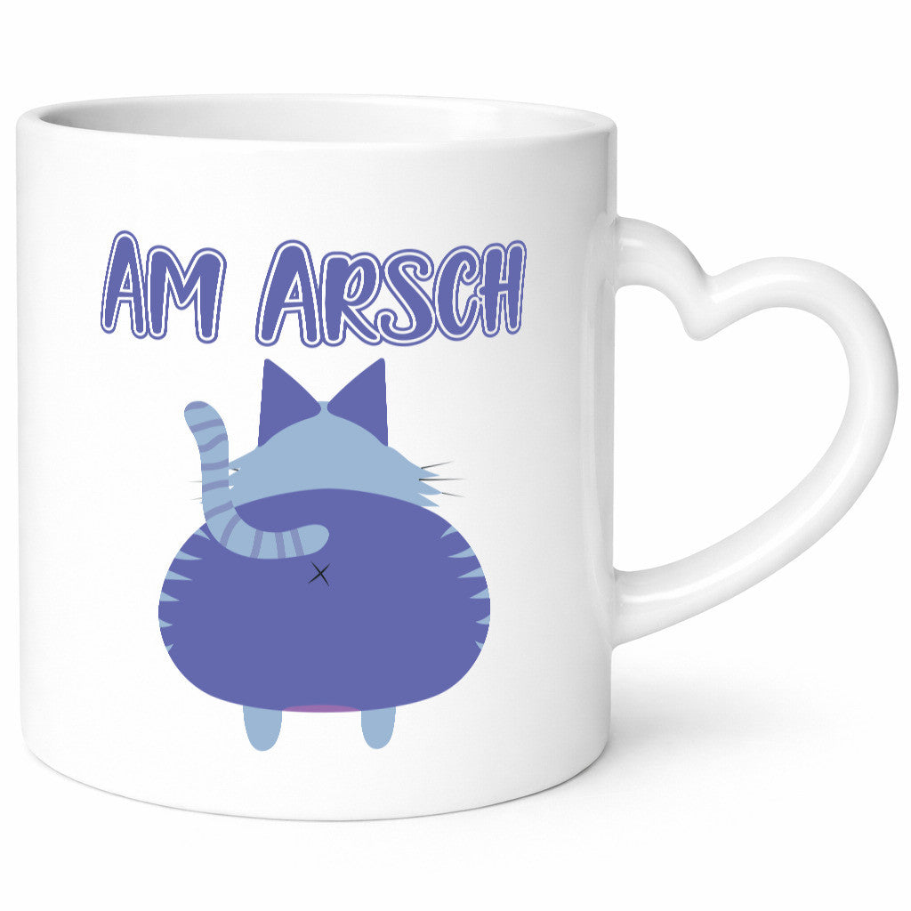 Am Arsch | Katzenmotiv Tasse Kollege Katzenbesitzer Geschenkidee Arbeit