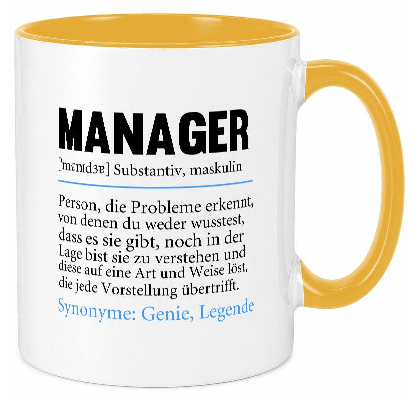 Manager | Definition lustig Management Geschenk Humor Geschenkidee lustiger Tasse