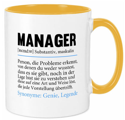 Manager | Definition lustig Management Geschenk Humor Geschenkidee lustiger Tasse