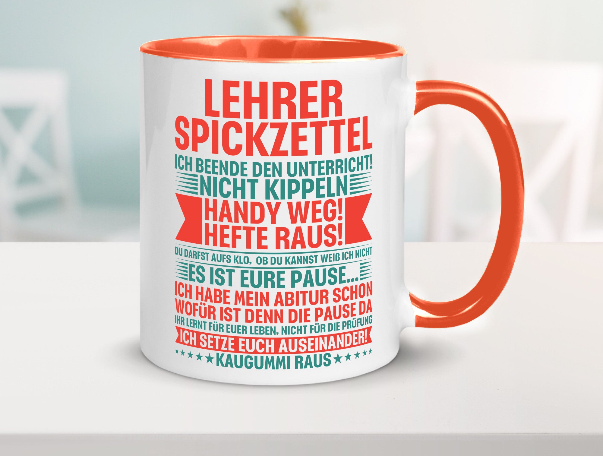 Lehrer Spickzettel | Beruf Tasse lustiger Spruch vl4 lustig Arbeit Kollegen
