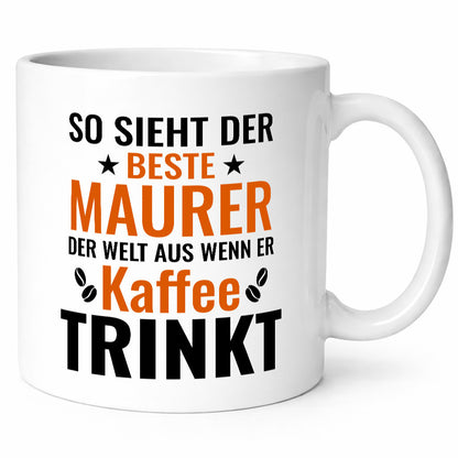Kaffee trinkt: Maurer | Bau Handwerker Geschenk Humor Geschenkidee lustiger