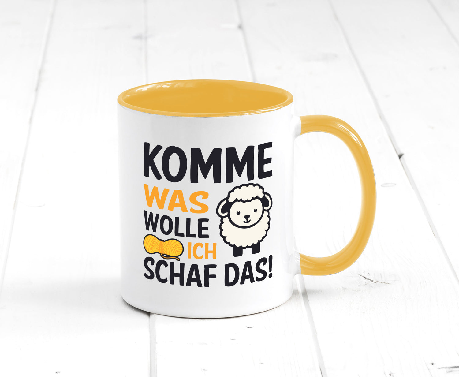 Komme was wolle, ich schaf das | Wolle Humor Geschenkidee Tasse