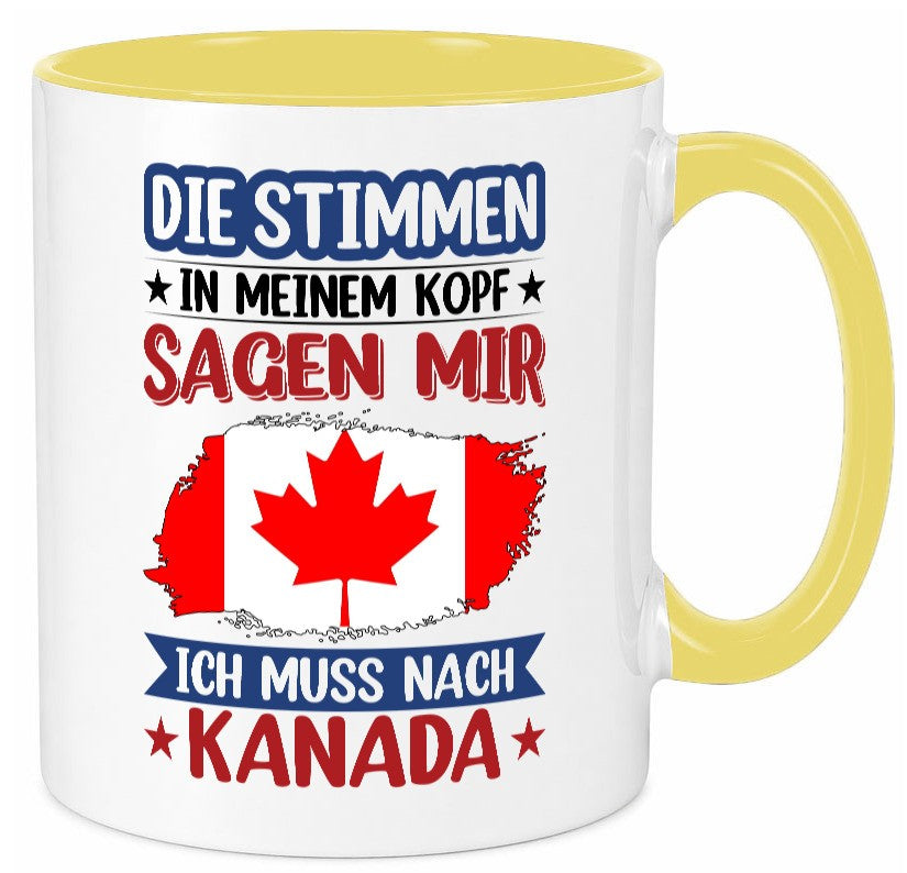 Kanada | Urlaub Stimmen in meinem Kopf Traumland Geschenkidee Humor Tasse