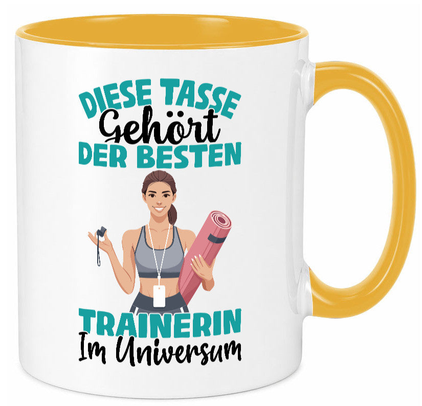 Im Universum: Trainerin | Sportverein Humor lustig Geschenkidee Geschenk Tasse