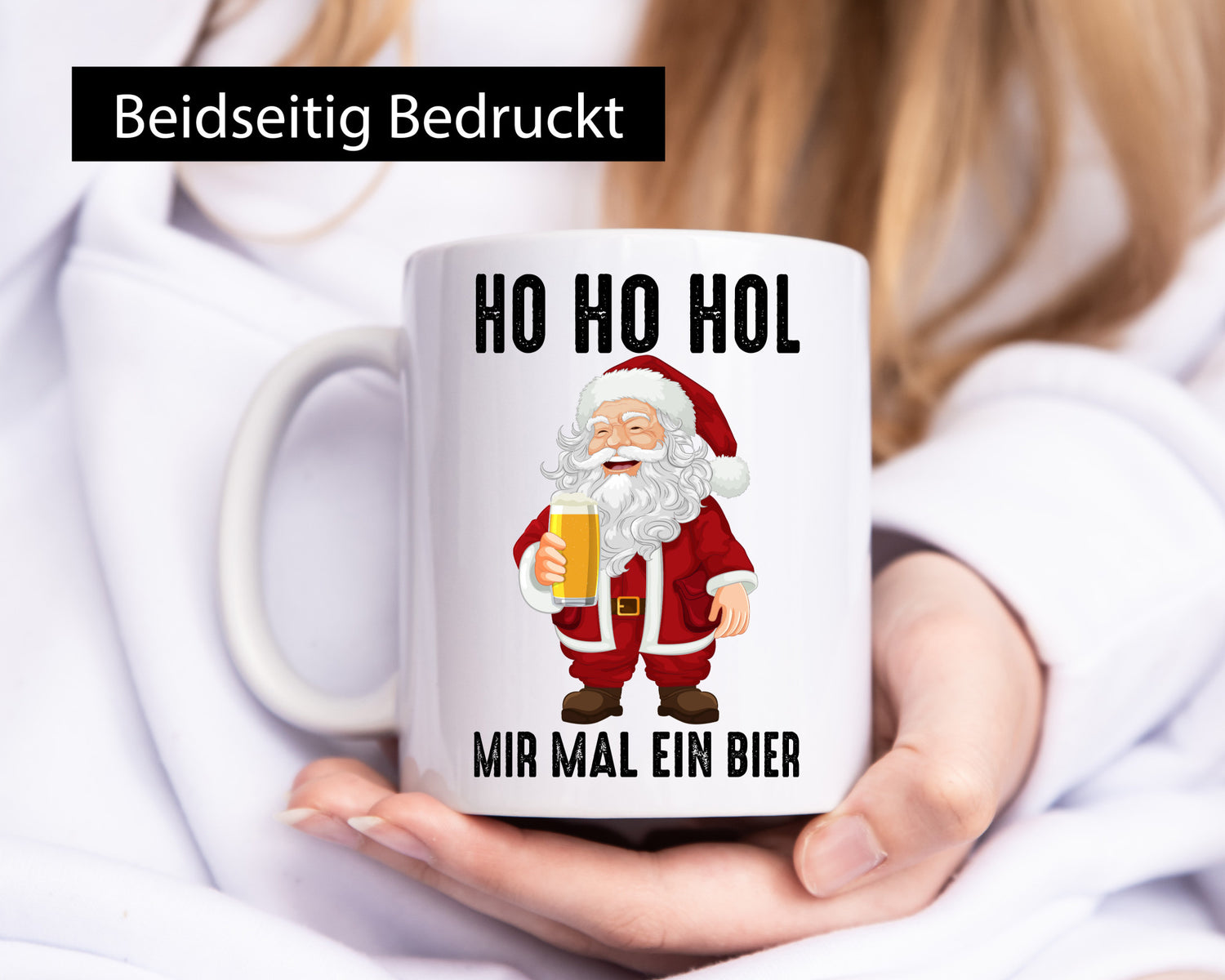 Ho Hol mir mal ein Bier | Weihnachtsmann Humor Geschenkidee Tasse