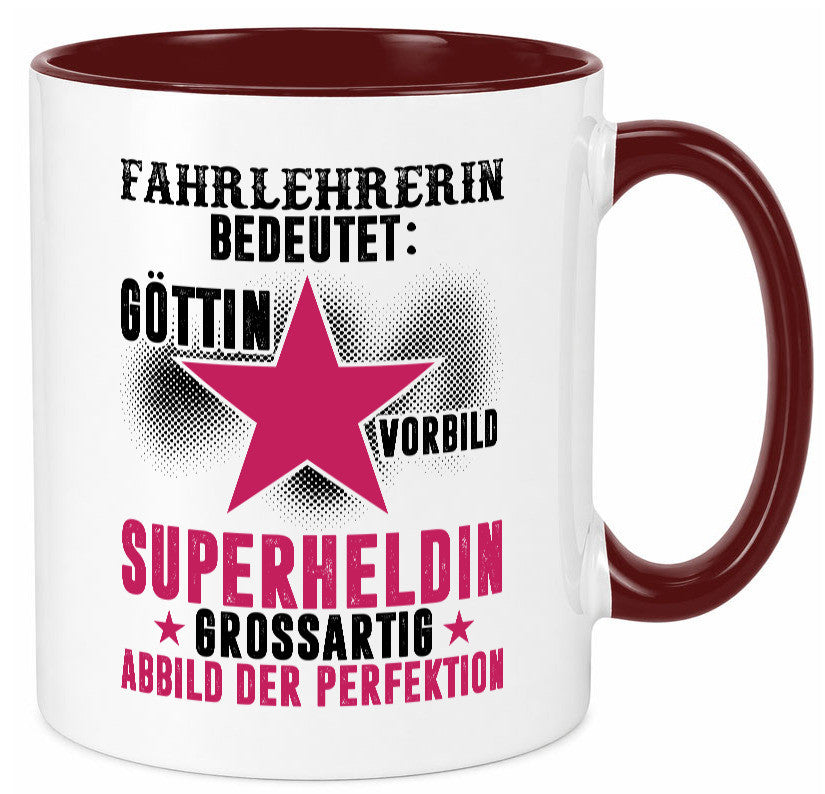 Bedeutung von Fahrlehrerin| Fahrschule lustiger Spruch Geschenk Humor Tasse