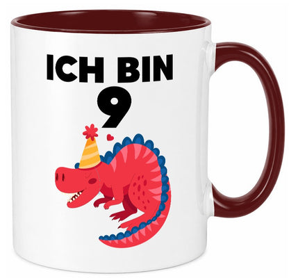 9. Geburtstag | Dino Dinosaurier 9 Jahre Geschenk Geschenkidee lustiger Spruch Tasse