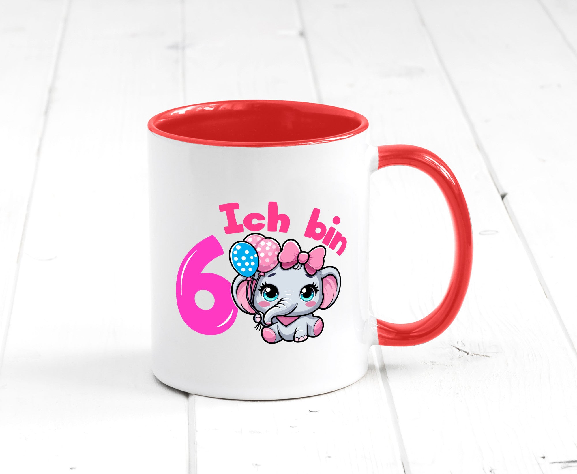 6. Geburtstag | 6 Jahre Elefant Mädchen Humor Geschenkidee Tasse