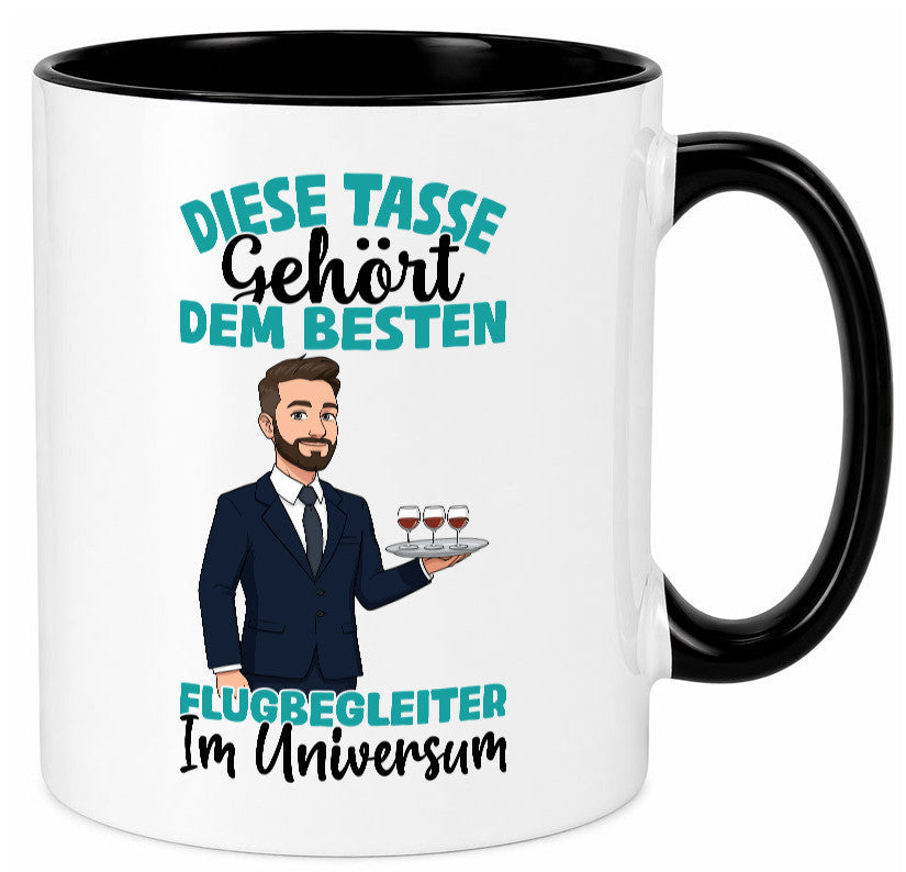 Im Universum: Flugbegleiter | Steward Flughafen Humor Geschenkidee Tasse
