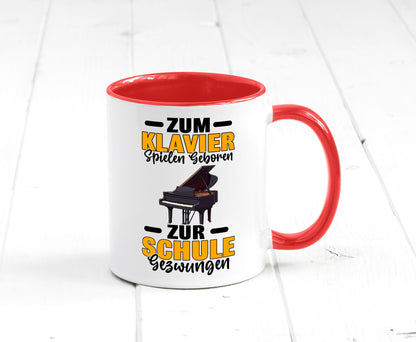 Zum Klavier spielen geboren zur Schule gezwungen v2 lustiger Spruch Geschenk