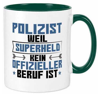 Superheld Polizist | Polizei lustiger Spruch Geschenk Humor Geschenkidee Tasse