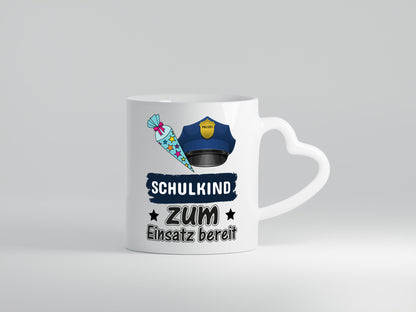 Schulkind bereit | Einschulung Tasse Polizei Jungs lustig Humor Geschenkidee