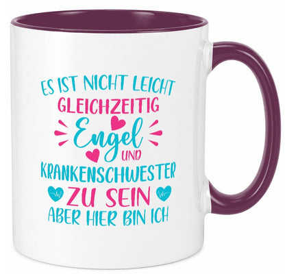 Gleichzeitig Engel und Krankenschwester | Herzschlag Humor Geschenkidee Tasse