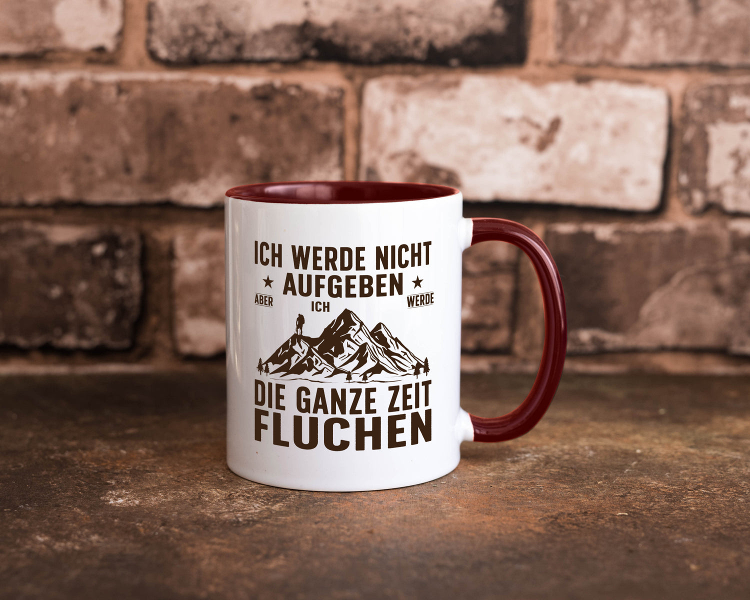 Nicht aufgeben, fluchen | Berge Wanderer v2 Humor Geschenkidee Tasse