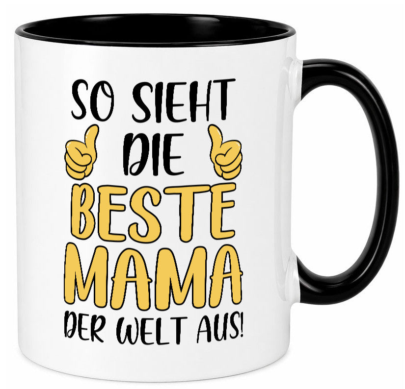 Beste Mama der Welt | Daumen hoch Geschenk Familie Geschenkidee lustiger Spruch Tasse