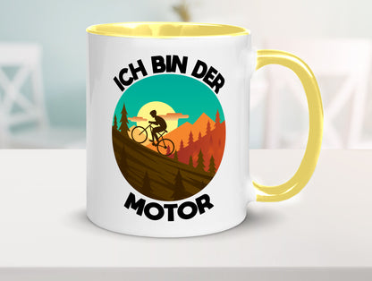 Ich bin der Motor | Mountainbiking Fahrrad Berge Geschenkidee Humor Tasse