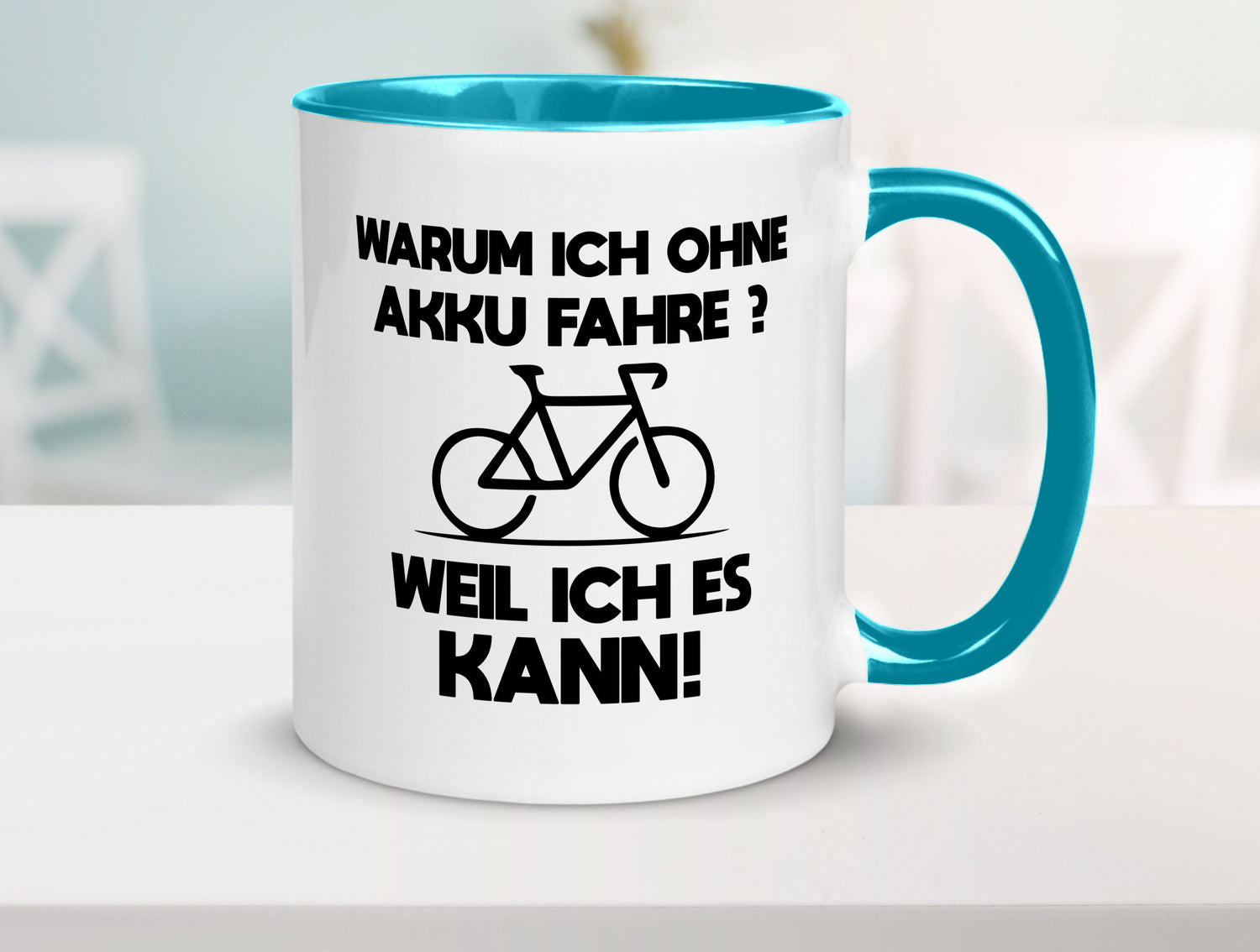 Warum ich ohne Akku fahre weil ichs kann | Radfahren Geschenk Humor