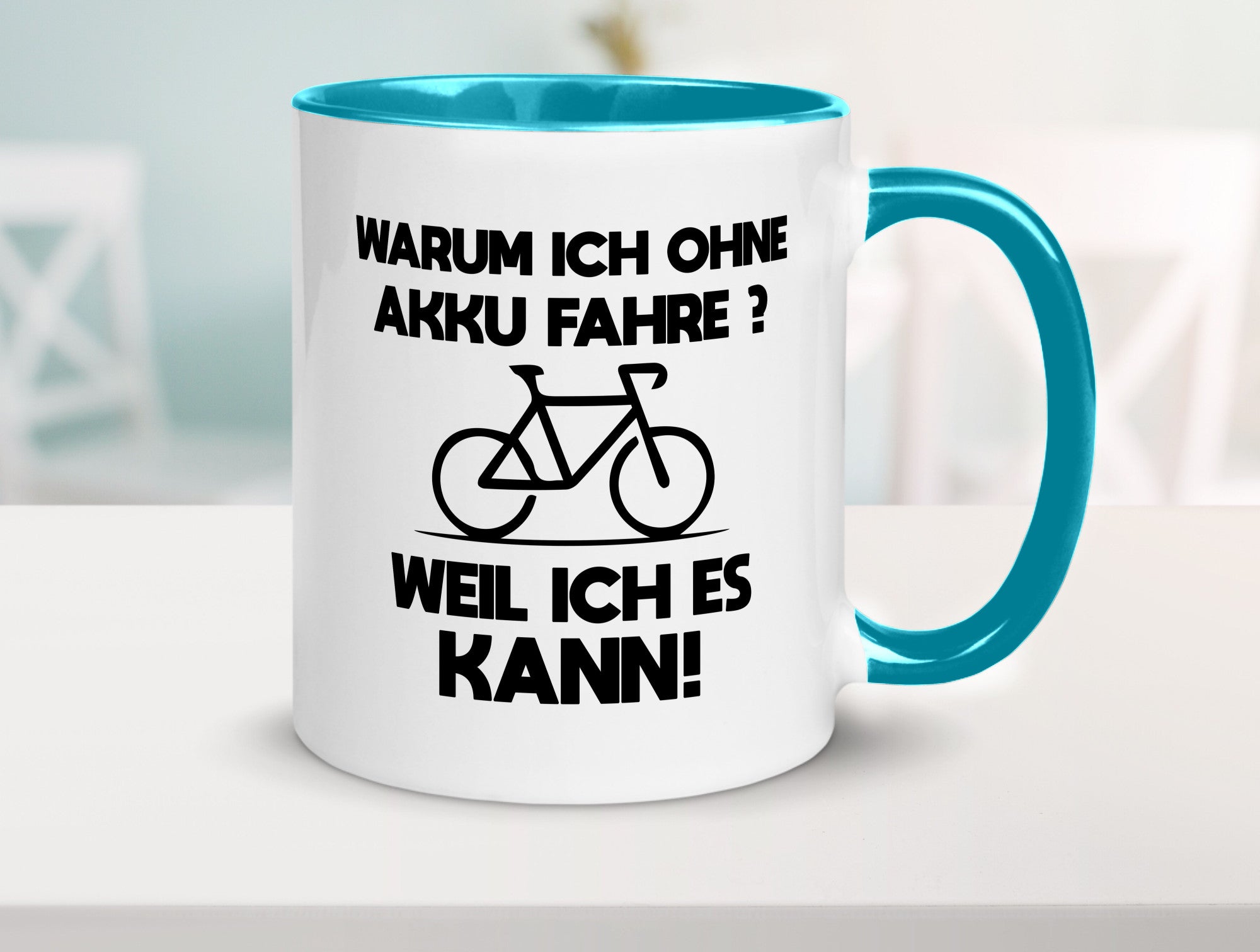Warum ich ohne Akku fahre weil ichs kann | Radfahren Geschenk Humor