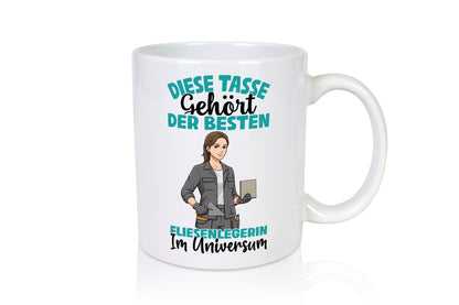 Im Universum: Fliesenlegerin | Fliesenlegen Bau Geschenkidee Humor Tasse