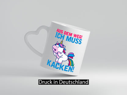 Aus dem weg ich muss Kacken | Einhorn Pupsen lustig Humor Geschenkidee Geschenk