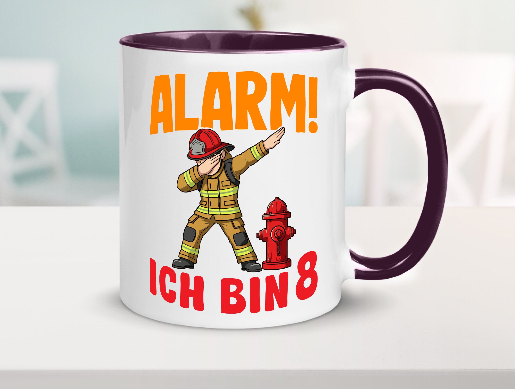 8. Geburtstag | 8 Jahre Feuerwehr Junge lustig Geschenkidee Geschenk Tasse