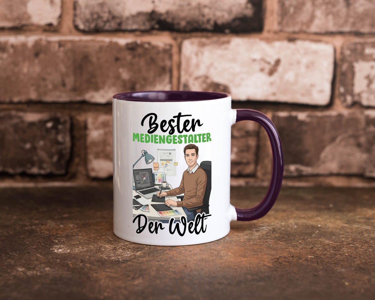 Bester Mediengestalter | Medien v2 Geschenk Humor Geschenkidee lustiger Spruch Tasse