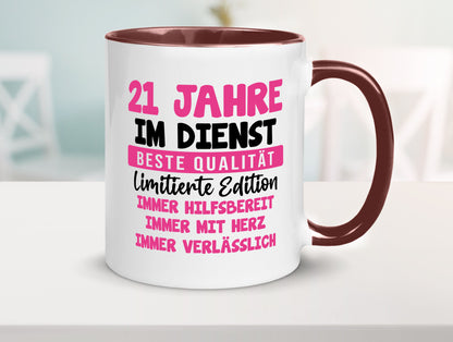 21 Jahre im Dienst | Jubiläum Arbeit v10 lustiger Spruch Geschenk Kollegen Büro