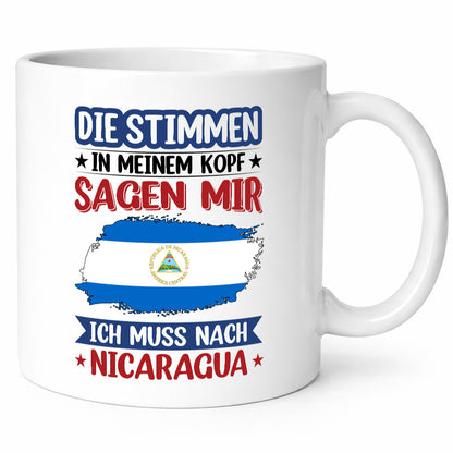 Nicaragua | Urlaub Stimmen in meinem Kopf Traumland Geschenkidee Humor Tasse