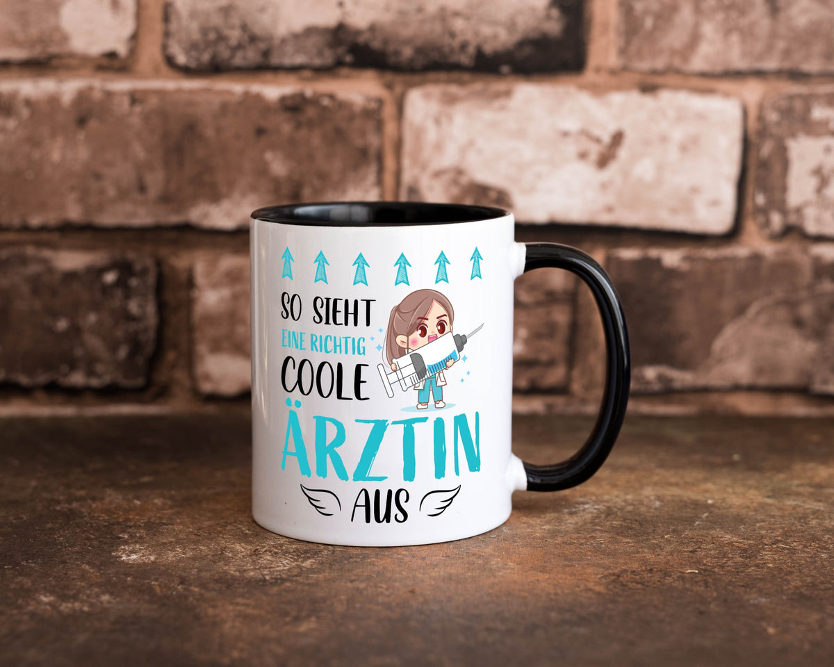 So sieht eine richtig Coole Ã„rztin aus | Krankenhaus Geschenk Humor Tasse