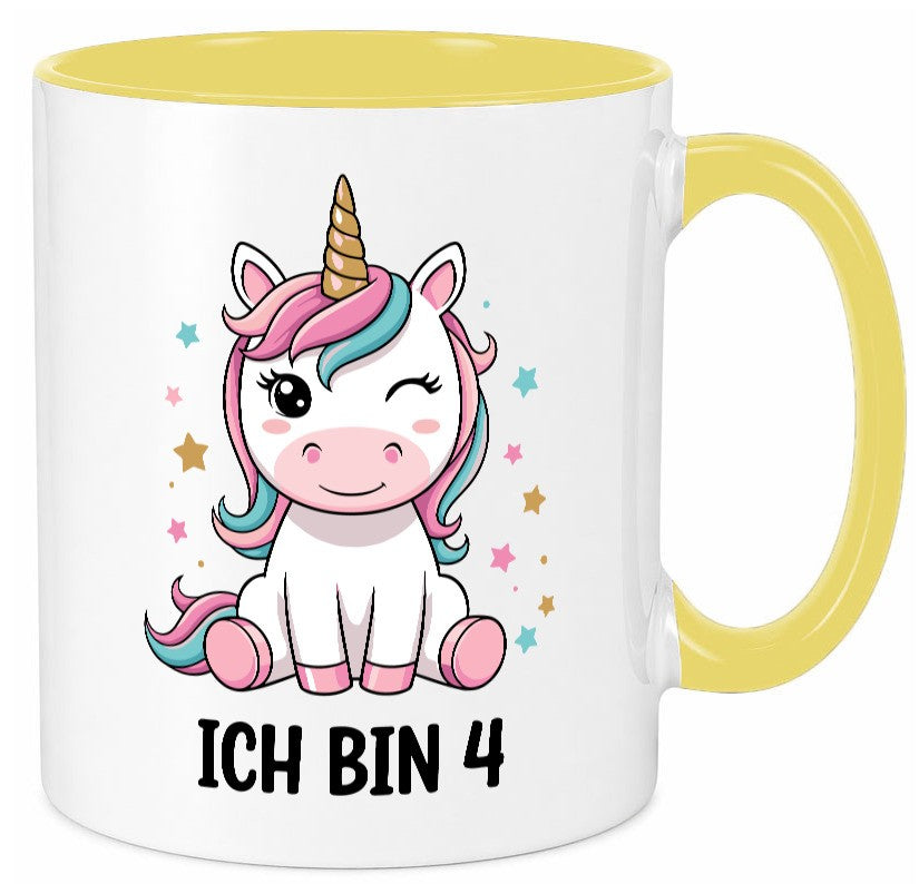 4. Geburtstag | 4 Jahre Einhorn Mädchen lustig Geschenkidee Geschenk Tasse