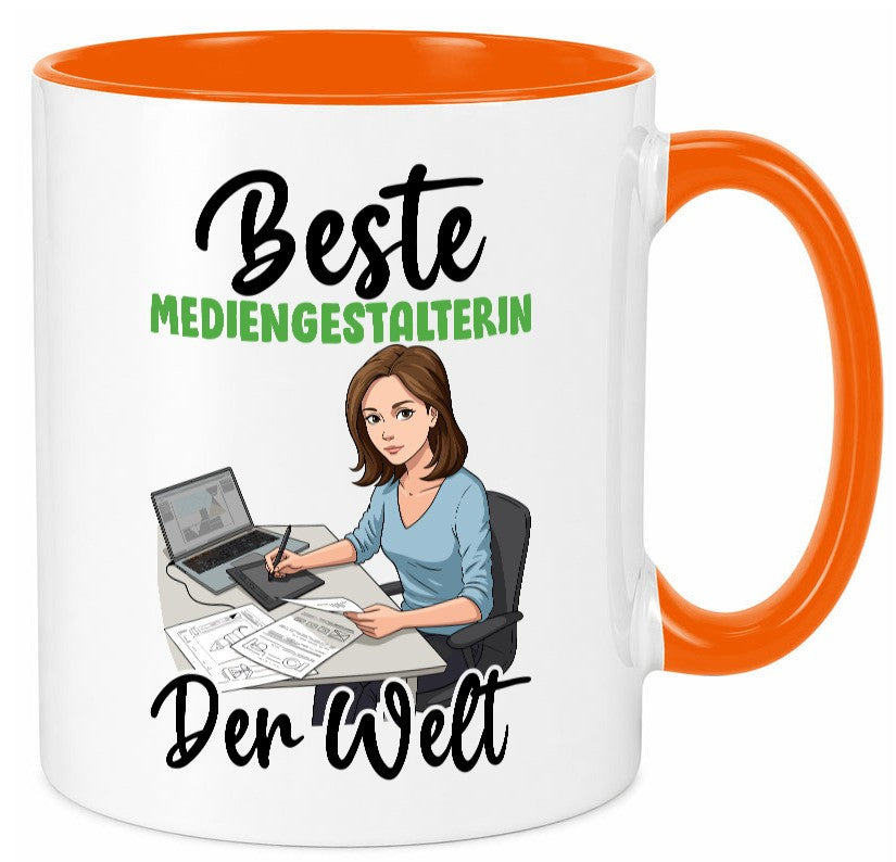 Beste Mediengestalterin | Medien v2 Geschenk Humor Geschenkidee lustiger Spruch Tasse