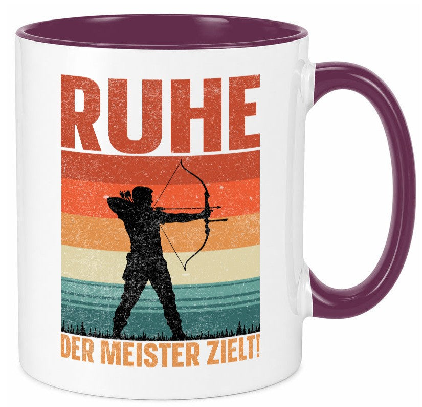 Ruhe der meister Zielt | Bogensport Bogenschütze Humor Geschenkidee Tasse