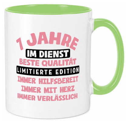 7 Jahre im Dienst | Jubiläum Arbeit v11 lustiger Spruch Geschenk Kollegen Büro