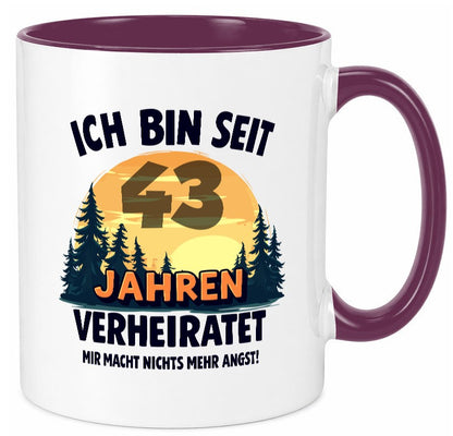 Ich bin Verheiratet | 43. Hochzeitstag Ehepaar Geschenkidee Humor Tasse