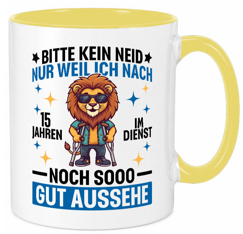 15 Jahre im Dienst | Arbeitsjubiläum Arbeit lustig Kollegen Büro Geschenk Tasse