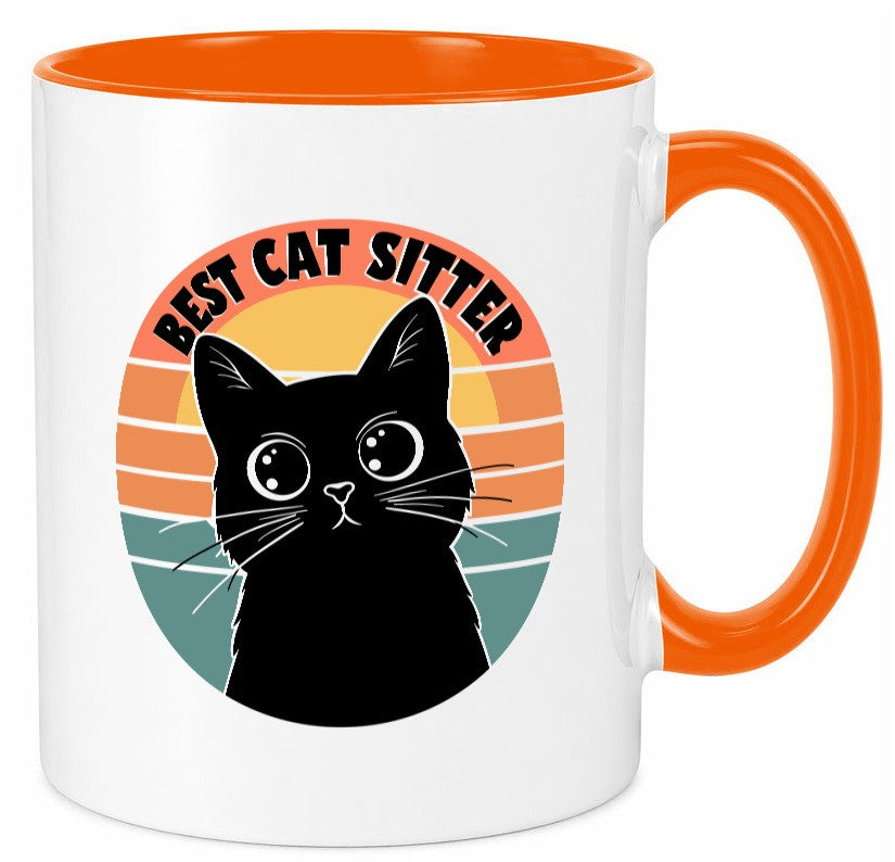 Bets Cat Sitter | Schwarze Katze Katzenliebhaber Geschenk Tierliebhaber Humor Tasse