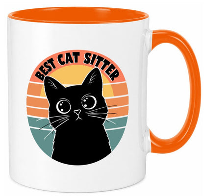 Bets Cat Sitter | Schwarze Katze Katzenliebhaber Geschenk Tierliebhaber Humor Tasse
