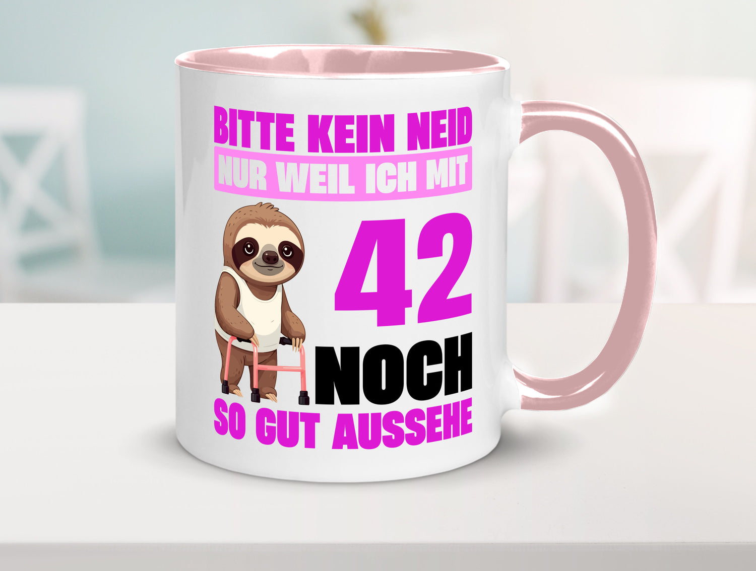 42. Geburtstag | Bitte kein neid Faultier 42 Jahre Geschenkidee Humor Tasse