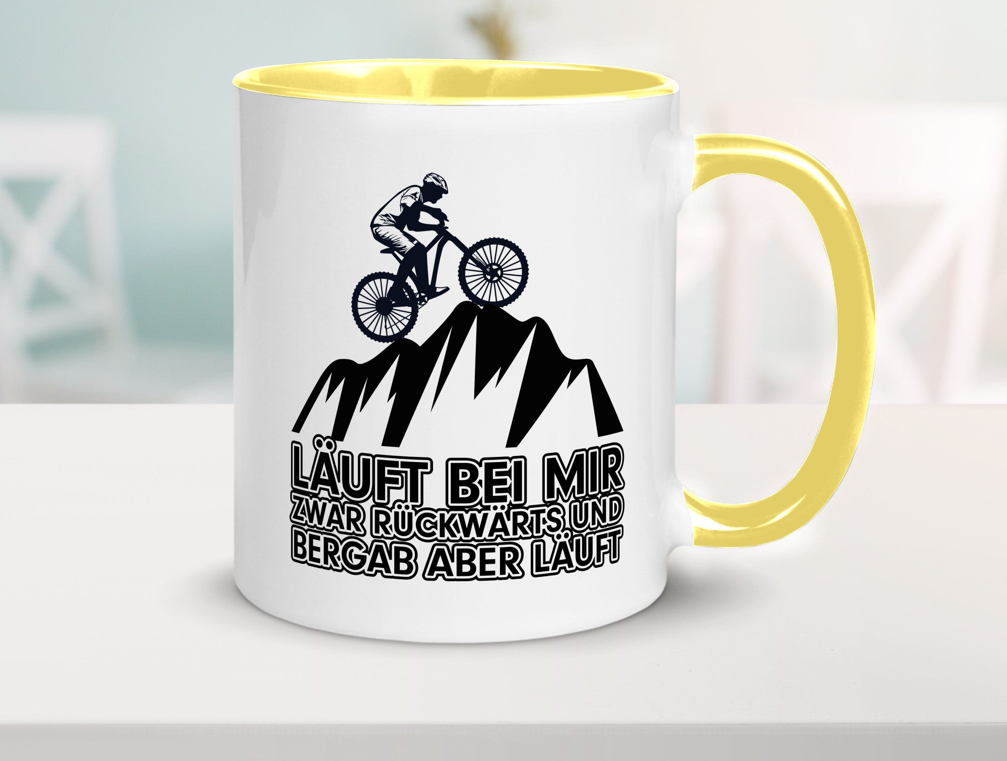 Läuft bei mir | Pechvogel Tasse Radfahrer Statement Humor Geschenkidee