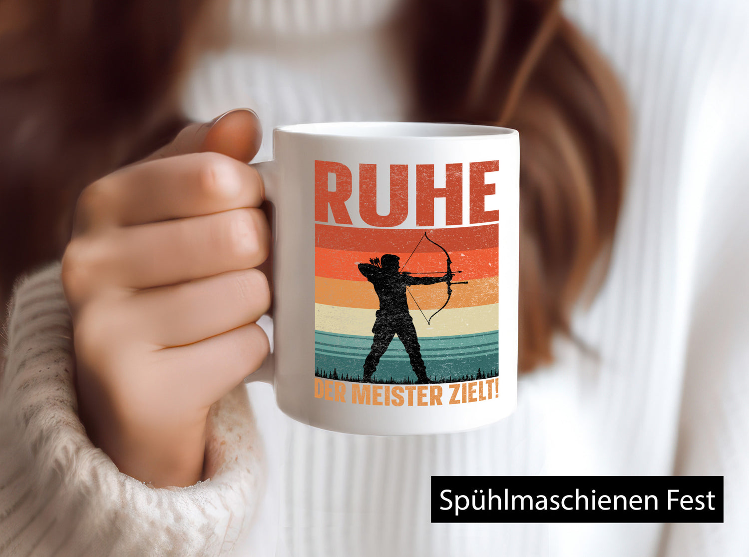 Ruhe der meister Zielt | Bogensport Bogenschütze Humor Geschenkidee Tasse