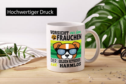 Vorsicht vor dem Frauchen Golden Retriever ist Harmlos lustiger Spruch Geschenk